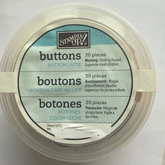 Stampin Up NEUTRALS 72 DESIGNER BUTTONS Espresso Black White Crumb Vanilla Gray