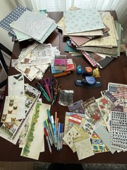 Huge Lot of Scrapbooking Art Supplies Mixed Lot Stickers Tools Paper & More