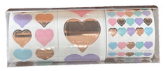 Mrs. Grossman 3 Rolls of Hearts ~SPREAD THE LOVE~ 175 Heart Stickers~3 Sizes~NEW