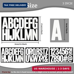 3 Inch Vinyl Letter Stickers – 144 Pieces Large Waterproof Sticky Stick On Alpha