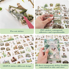 Spring Theme Journal Stickers – 20 Sheets Precut PET Tape Stickers for Junk Jour