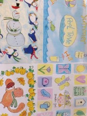 SEASONAL FRAME STICKER SHEET Aprox.8″x11″David Walker Winter•Summer•Fall•Spring•