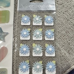 Mixed Brands Sonnet Poemstones Epoxy Stickers & Jolee’s Flowers Scrap Lot