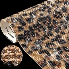 12000 Pieces Leopard Print Bling Rhinestone Sticker with 2 Brown Leopard Print