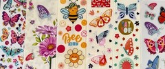 399 Sticker Butterflies hearts flowers pastels Nature plants love outdoor