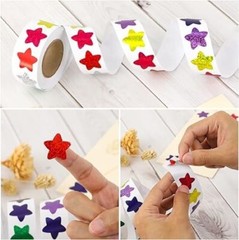 500PCS Star Shaped Sparkling Multicolor 1 Inch Stickers Labels
