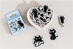 Adorable Mini Black Cat Stickers: Ideal for Scrapbooks, Journals, DIY Decor,