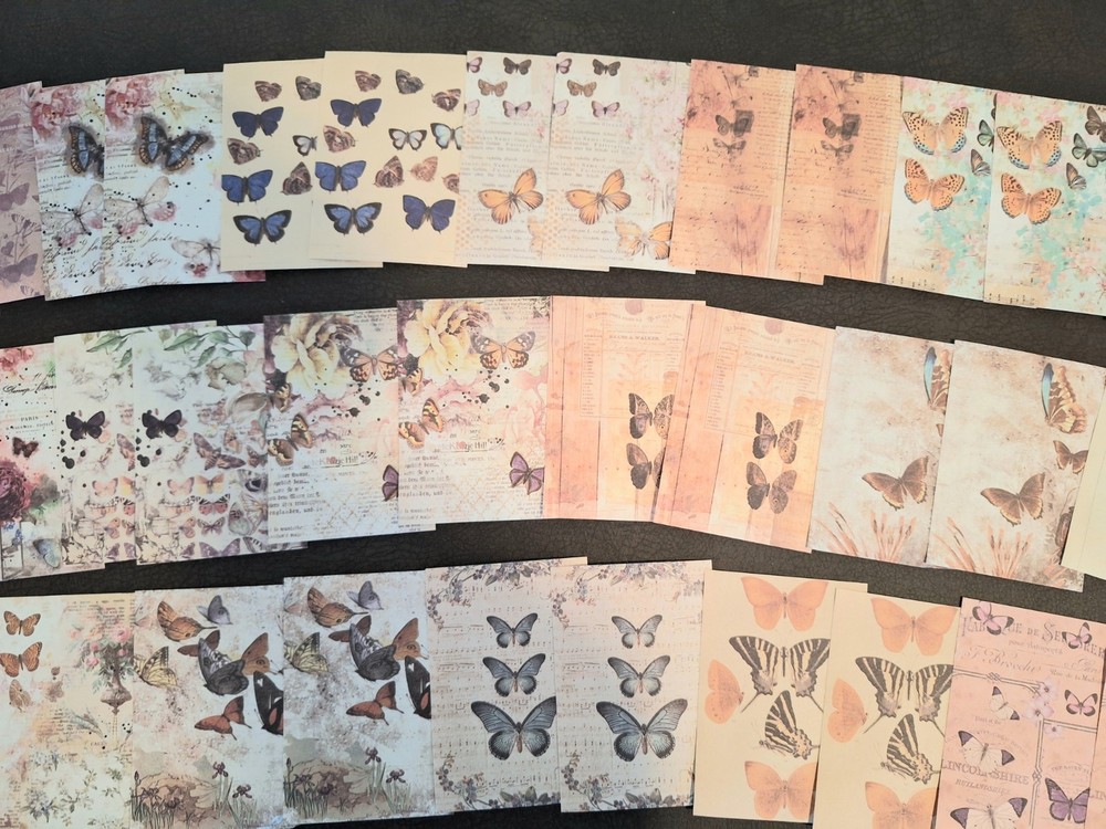 Retro Material Pack 100 Pc Scrapbooking JJ Supplies Butterfly Dance Chapter