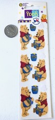 NEW SEALED Vtg Sandylion FUZZY Stickers Winnie The Pooh Tigger Eeyore Piglet