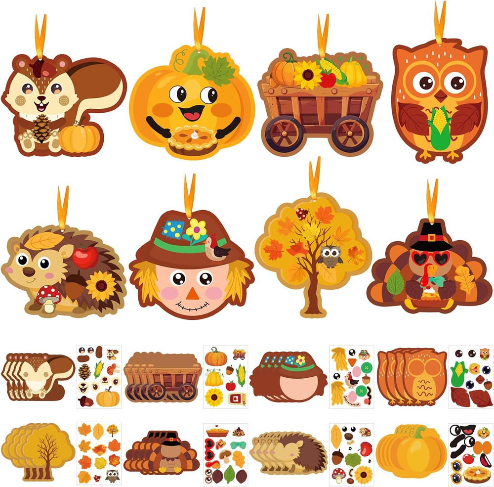 Kids Craft Kit 32Pcs DIY Paper Stickers Ornaments Classroom Party Favor Holiday