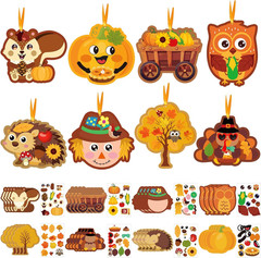 Kids Craft Kit 32Pcs DIY Paper Stickers Ornaments Classroom Party Favor Holiday