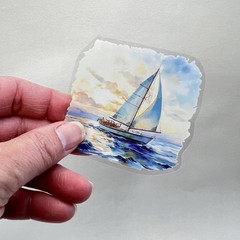 Island Paradise Sailboat Flake Stickers Vacation Scrapbooking Junk Journaling