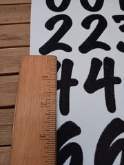 138 Textured Number Stickers Black 2″ tall each 5 full sheets 1 partial