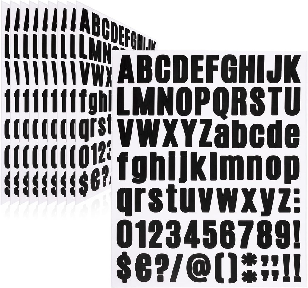 10 Sheets Letter Number Stickers, 1 Inch Vinyl Self-Adhesive Alphabet Sticker…