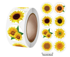 40 SUNFLOWER SCRAPBOOKING ENVELOPE SEALS LABELS STICKERS 1″ ROUND FREE SHIPPING