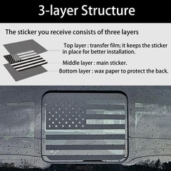 Rear Back Middle Window American Flag Decal Fits Ford F150 F250 F350 2015-202…