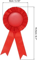 Blank Award Ribbon 18 Pcs Rosette Ribbon Honorable Prize Recognition Red Award