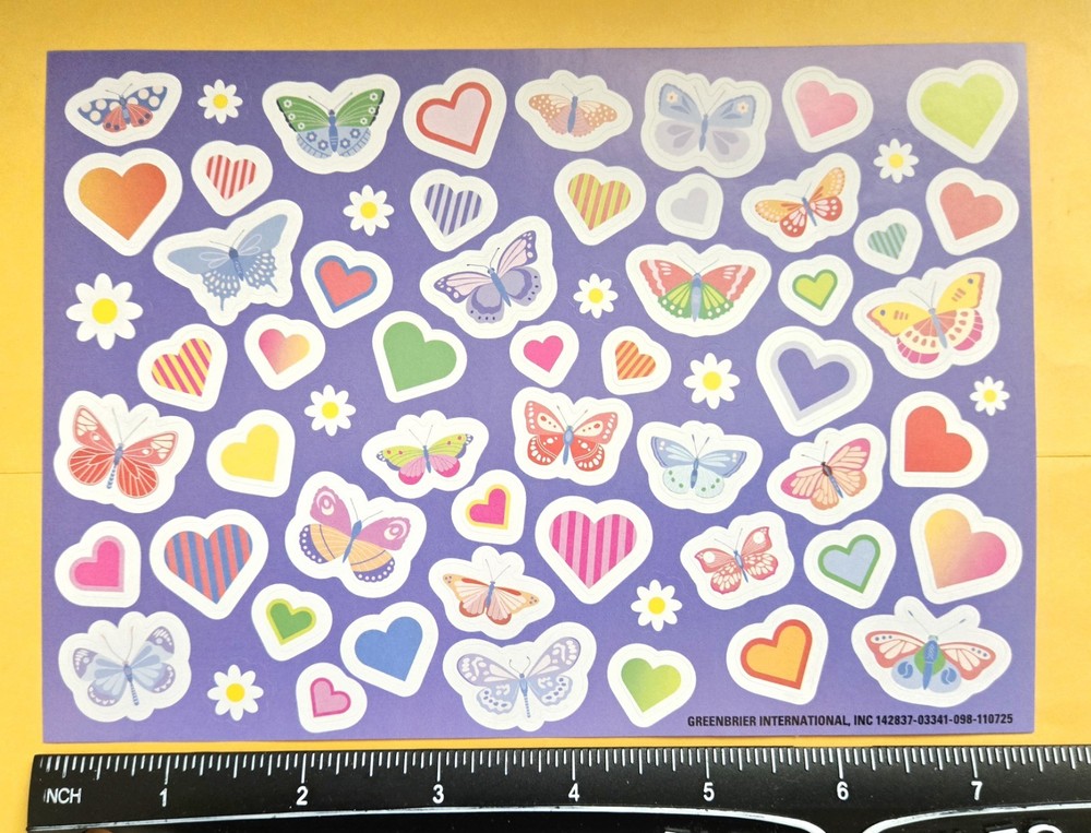 Butterflies/ Heart Love Sticker Sheet
