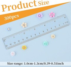 300PCS Flower Resin Charms Mini Cabochons Flatback Beads Mixed…