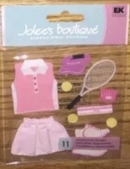 RARE Jolees Tennis Uniform Court Racquet Ball Shoes Sports 3D Scrapbook Stickers