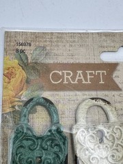 Craft Embellishments Metal Faux Lock Key Set Of 8 Pieces New 2014 Hobby Lobby