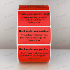 Thank You Stickers White – Feedback Message Small Business Labels | 50 Stickers