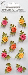 Little Birdie Petite Rose Paper Flowers 10/Pkg-Boho Dreams
