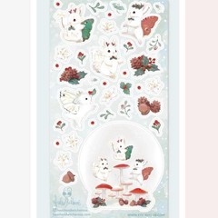 Winter Bunny Stickers – Fantasy White Rabbit Sticker Sheet – Christmas Crafts