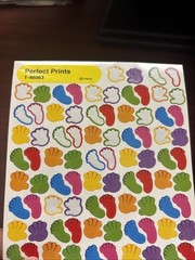 Vtg Trend Stickers Perfect Prints Footprints Handprints Colorful Rainbow