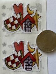 COUNTRY COLLECTION Stickers(2pc) Birdhouse•Plaid•Watermelon•Star •Moon•Checkered