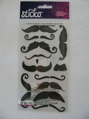 Sticko Stickers MOUSTACHE 17 Pieces NIP