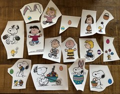 2010 Peanuts Snoopy Charlie Brown Scrapbooking Stickers Nice Sized Easter Spring