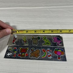Rare Vintage Stickers BJ Decal Specialties Rainbow Bear Animals Foil Stickers