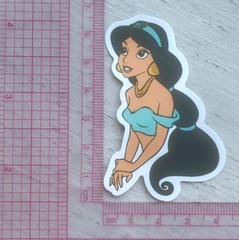 Disney Aladdin Jasmine Looking Up Blue Outfit Pretty Princess Sticker 1 Pc