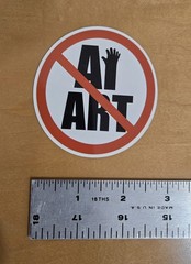 Set of 2 No AI Art No AI Slop 6 Fingered 3×3 Inch Vinyl Die Cut Glossy Stickers
