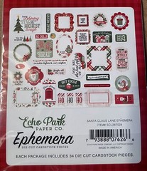 Echo Park Paper SANTA CLAUS LANE Ephemera Pieces~NICE~Quick Ship!