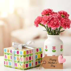 500 PCS Glitter Tulip Flower Stickers 1.5 Inch, Spring Self-Adhesive Decor