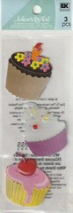 Jolee’s by You 3-D Epoxy Stickers CUPCAKES Birthday Theme 81301 Fast FREE ship!