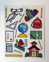 School Days Scrap Lot Paper Scraps Printed Frames Stickers Acid and Lignin Free