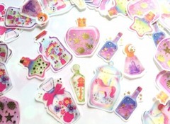 Set Of 48 Washi Magic Potion Gold Foil Stickers Scrapbooking Junk Journal