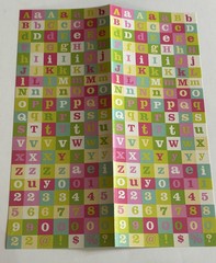 K&Company 5/8” SQUARE ALPHABET &!NUMBER Stickers Pink Green Blue