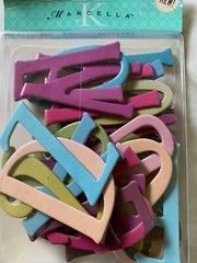 MARCELLA CHIPBOARD ACCENTS LARGE LETTERS NUMBERS MULTI-COLOR NUMBERS LETTERS