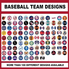 100 Precut BASEBALL TEAMS BOTTLE CAP CHARM TRAY IMAGES 1 inch DESIGNS