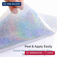 Bleidruck 25 Sheets Sand Stars Holographic Sticker Paper A4 Size Glitter Clear H
