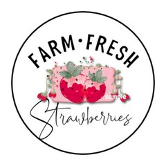 30 FARM FRESH STRAWBERRIES ENVELOPE SEALS LABELS STICKERS 1.5″ ROUND STRAWBERRY
