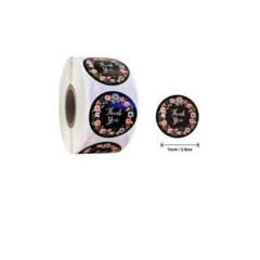 1000PCS Floral Thank You Label 1 Inch Stickers Roll Greeting Cards Self-Adhesive