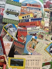 Travel Vacation Themed Bundle 96 Pieces, USA States Road Trip Kit Cutouts Cards