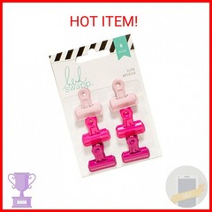 Heidi Swapp Bulldog Clips 1″ 6/Pkg-Pinks