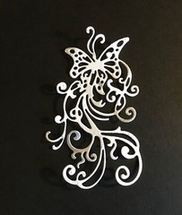 “Butterfly Lace” die cut embellishments 6 pcs 4-1/4” x 2-1/4” choose color