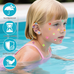 460PCS 3D Gem Sticker Earrings – Self-Adhesive Glitter Crystal Stickers for Kids